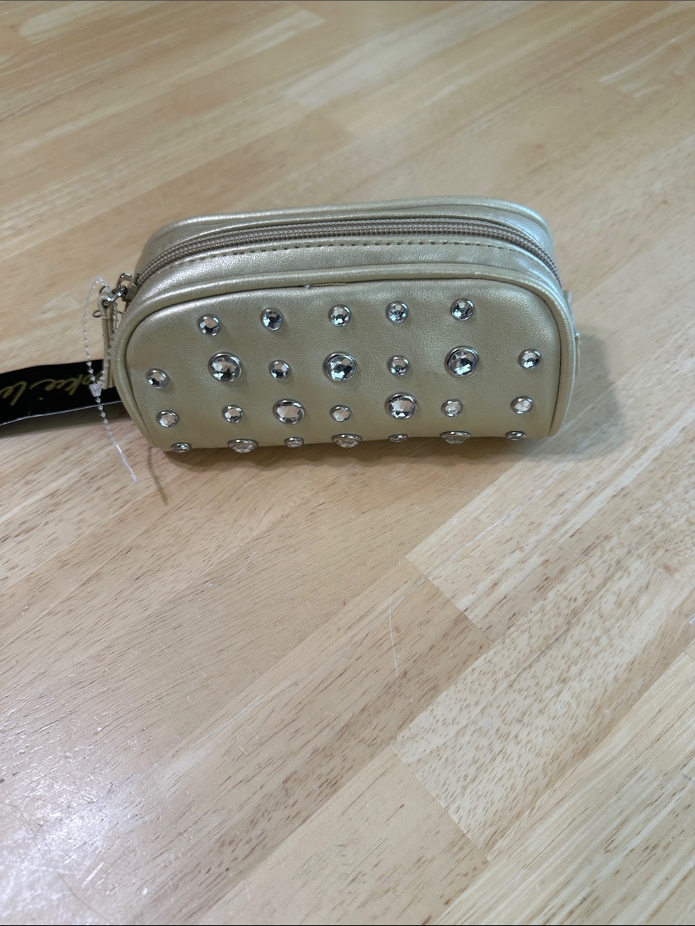 Cookie Lee Gold Studded Zip Pouch